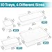 Vtopmart 10 Pcs Makeup Drawer Organizer Bins Set, 4 Size Plastic Makeup and Vanity Organizer Trays, Clear Acrylic Vanity Storage Containers for Cosmetics, Toiletries, Jewelry, Gadgets, Office Supply