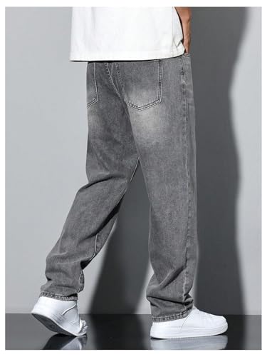 Verdusa Men's Wide Leg Denim Pants Casual Loose Fit Long Jeans with Pockets2