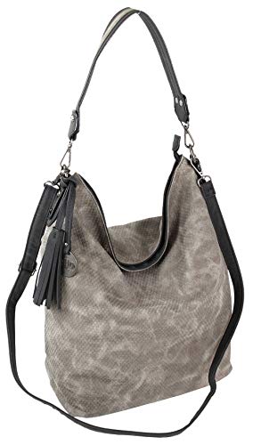 Jennifer Jones Modische Schultertasche Umhängetasche Großer Shopper (Grau)
