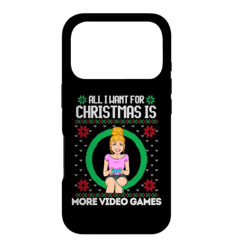 All I Want For Christmas Is More �r�f�I�Q�[�� �j�̎q ���̎q �Q�[�}�[ �X�}�z�P�[�X iPhone 17 Pro �p