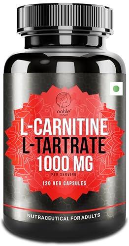 Noble Nature L Carnitine L Tartrate 120 Capsules - Energy Boost Muscle Recovery Metabolism Support Cognitive Function - Fitness & Wellness Supplement