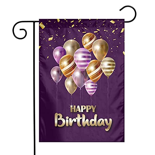 Happy Birthday Outdoor Garden Welcome Flag, Balloons Double Sided Vertical Garden Yard Flag Banner For Lawn House Outside Decor 12X18Inch #TOP3