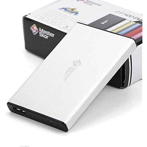 MasterStor USB 3.0 Super-Fast Portable Hard Drive External Hard Disk Drive 2.5-inch SATA External Hard Drive Laptop Hard Drive 80 GB Silver Cover