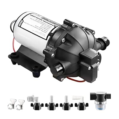 WASSERMANN Water Booster Pump 12V DC, Self Priming Diaphragm Pump6.5 GPM 70 PSI, On Demand RV Water Pump with Pressure Switch, for RV Marine Yacht Lawn Garden