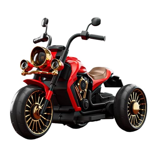 Moto Eléctrica para Niños de 1-3 Años. Moto Infantil con Mando de Control y Acelerador Manual. Motocicleta Eléctrica Estilo Vintage con Música, Bluetooth y Luz, Batería Recargable y Cargador Incluido