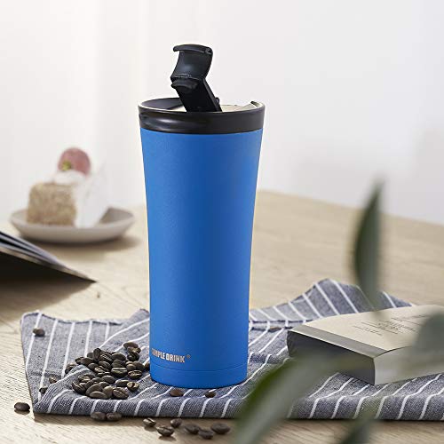 Simple Drink Insulated Coffee Travel Mug 16 Oz | Sturdy Stainless Steel Tumbler Cup With Spill-Proof Lid - Works Great For Ice Drink, Hot Beverage #TOP4