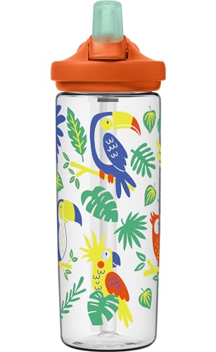 Image of CamelBak Eddy+ Kids Bite Valve Water Bottle 20oz, Tropical Birds