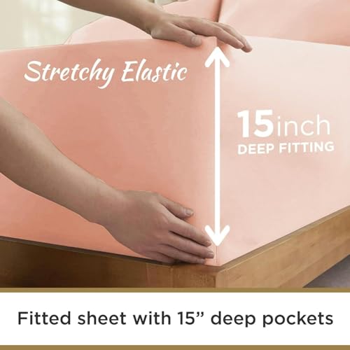 Image of Crescent Bedding Hospital Twin XL Jersey Sheet Set, Blush | 100% Cotton, Soft and Comfy