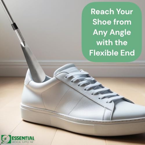 Essential Medical Supply Long Handle 24in Shoehorn with Spring Flex End for Easier Shoe - No Bend Device to More Easily Put on Shoes for Seniors and Anyone image 5