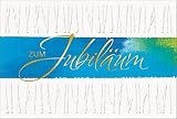 Jubiläumskarte Blauverlauf mit Goldprägung