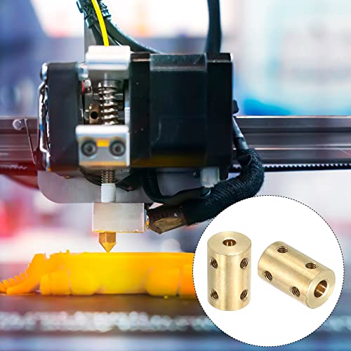 PATIKIL Wellenkupplung Anschluss L22xD14 7mm bis 7mm Bohrung Starre Kupplung Motor Welle Gelenk Anschluss mit Schraubendreher für 3D Drucker Schrittmotor CNC Maschine Gold