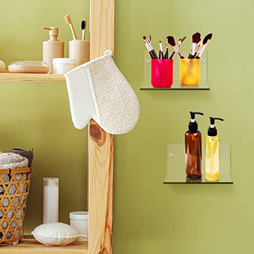 image for Yalikop Small Acrylic Shelf Floating Shelves for Wall Adhesive Display
