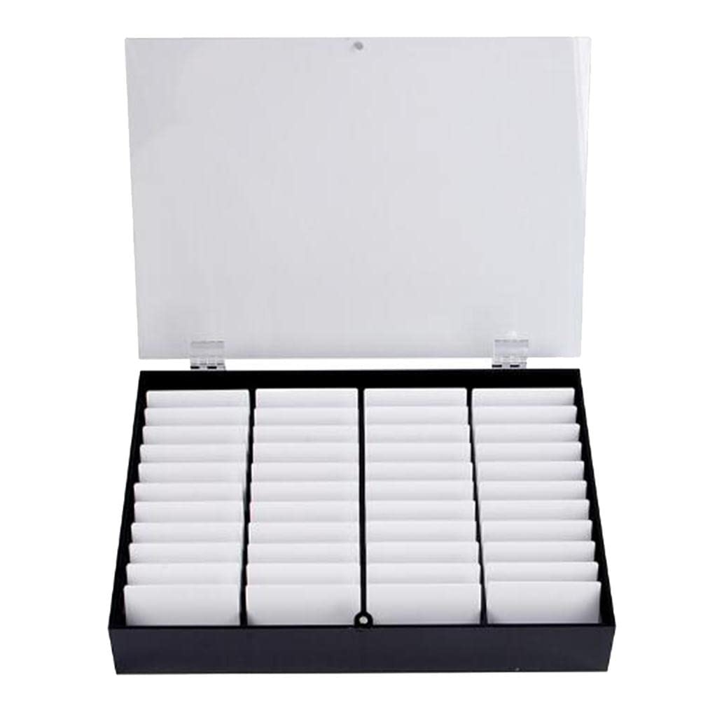 Nail Display Box Aufbewahrungsbox mit Abnehmbaren Fächern Acryl Container für Künstliche Nagelspitzen Und Nagelkunst für Geschenk Arbeitsplatz, Schwarz
