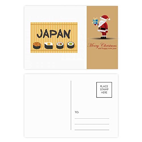 Cartes postales japonaises sushi et Noël illustration traditionnelle lot de 20