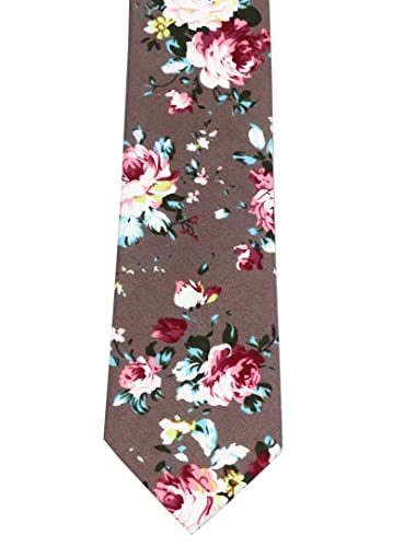 Image of Elfeves Men's Skinny Solid Color Tie Causal Cotton Linen Narrow Slim cut Necktie