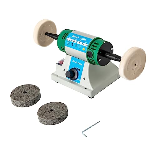 Qussse Tischpolierer Poliermaschine 320W Elektrische Schleifmaschine mit 4 Polierscheiben Doppelschleifer Motor zum Schleifen und Polieren, für Diamanten Gold Leder Qussse Tischpolierer Poliermaschine 320W Elektrische Schleifmaschine mit 4 Polierscheiben Doppelschleifer Motor zum Schleifen und Polieren, für Diamanten Gold Leder