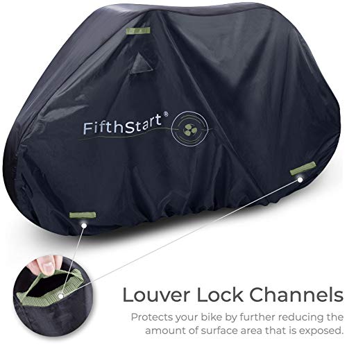 Fifthstart Waterproof Bike Cover. Ripstop Fabric & Uv Resistant. Double Stitched & Heat Sealed Bike Covers Outdoor Storage Waterproof With Unique Breathe Valves. Ideal Bicycle Cover (2,000Mm Black & Green) #TOP4