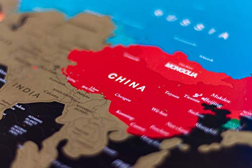 Mapa de Raspar Unlocked 82x60 de Raspadinha - Sem moldura Mapa Mundi de Raspar Mapa de Raspadinha