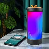 Onlyliua Outdoor Bluetooth Speakers Portable Bluetooth Speaker with Bass, Colorful Lights, Support Insert Card, Wireless Colorful Bluetooth Speaker for Home, Outdoor, Beach, Travel