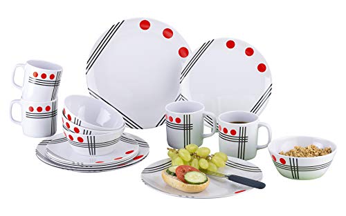 Berger Dots Melamin Geschirr-Set 16-tlg. Rot