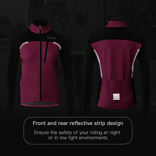 M MYSENLAN Jaqueta térmica feminina de lã à prova de vento, para corrida, ciclismo, esportes, ciclis