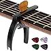 Guitar Capo,TANMUS 3in1 Zinc Metal Capo for Acoustic and Electric Guitars (with Pick Holder and 4Picks),Ukulele,Mandolin,Banjo,Guitar Accessories