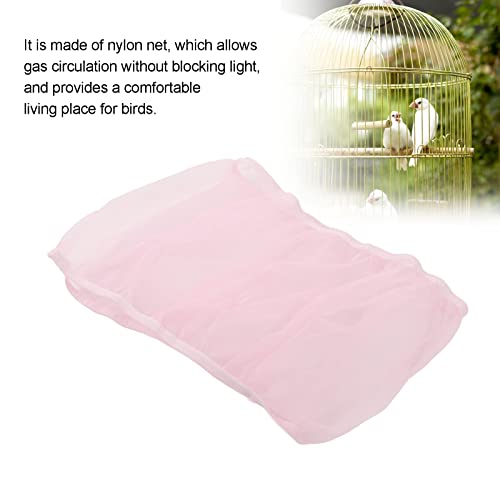 Capa de gaiola de pássaro de fio de rede rosa M – Rede de malha de nylon macio ajustável para gaiola