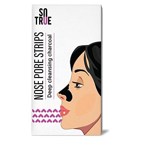 Sotrue Charcoal Nose Pore Deep Cleansing Strips | For Blackheads And Whiteheads Removal | Aloe Vera Extract, Activated Charcoal | Pack Of 5 Nose Strips Cover