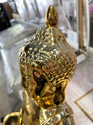 Estatua Grande de Buda Sentado de Cerámica de 18 Pulgadas miniatura 3
