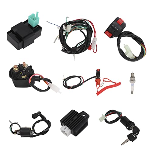 Acouto Regulador de chicote de fiação elétrica Kit da unidade CDI da vela de ignição para 50cc 70cc