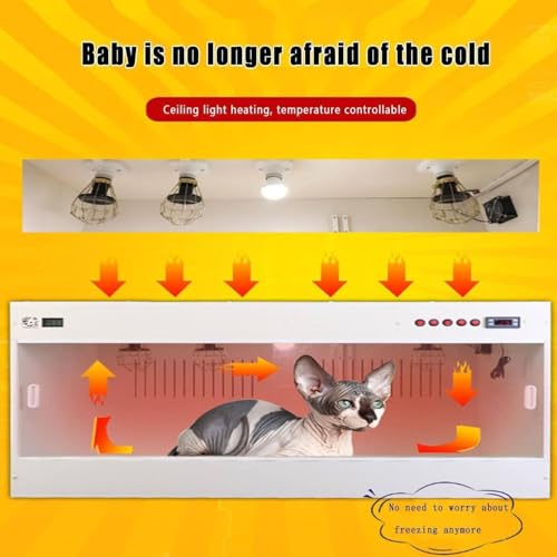 Incubadora de mascotas con calefacción para cachorros y gatitos recién nacidos, caja esencial para perros y gatos de gran familia, solución cálida para perreras