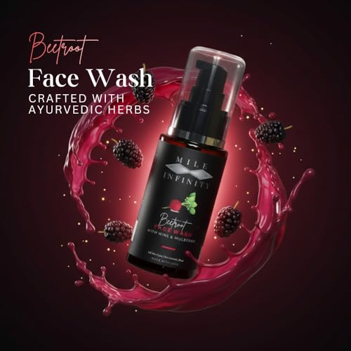 Image of Organic Beetroot Face Wash with Wine & Mulberry 50 ml | Gel Face Cleanser for All Skin Types | Brightening & Antioxidant Rich Face Wash | Sulphate & Paraben Free