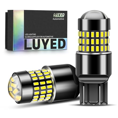 LUYED 7443 7440 LED Bulb Reverse Lights Xenon White 400% Brighter 7441 7444 992 LED Bulb with Projector for Turn Signal Brake Parking Lights,Pack of 2