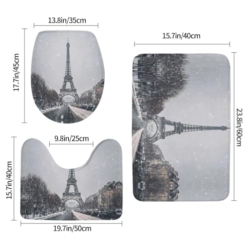 Tapis de salle de bain Tour Eiffel enneigée WHJDPP pour WC et coiffeuse