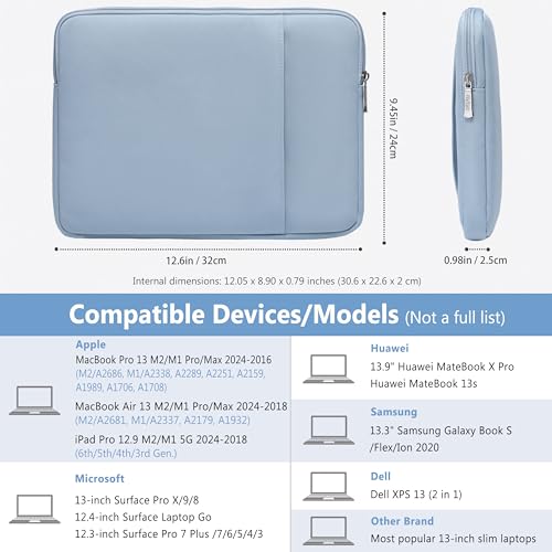 HYZUO 13 Inch Laptop Sleeve Bag Set for MacBook Air 13 M5/M4/M3/M2/M1 A3449 2026-2018, 13" MacBook Neo 2026 A3404 - Image 3