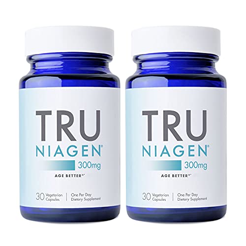 Image of TRU NIAGEN Patented NAD+ Supplement, 300mg Niagen, 30 Servings | Nicotinamide Riboside (NR) Take 1 Daily | 2 Bottles