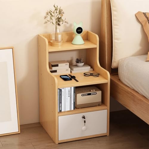 La mejor comparación de Buro Pequeño del mes. 44 Buros para Recamara con Cajones De Almacenamiento Mesa De Noche Minimalista Mesita De Noche Madera Gabinete Adecuada para Sala De Estar Comoda para Cajonera para recamara (Color...