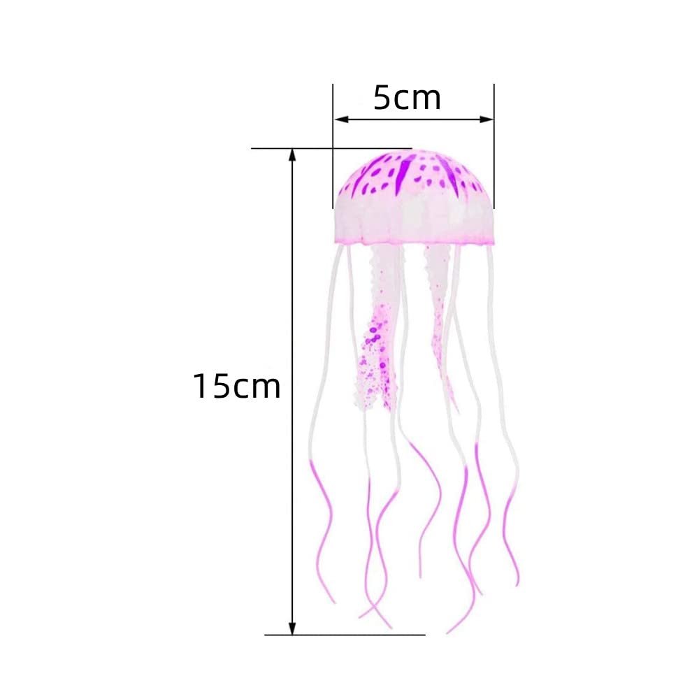 Lot de 5 décorations d'aquarium - Décoration d'aquarium - Méduses artificielles - Décoration d'aquarium - Poissons - Jouet - Accessoire de paysage pour aquarium et aquarium