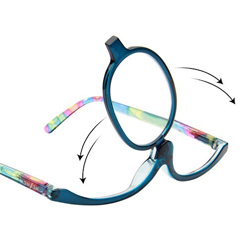 LianSan Readers Magnifying Makeup Glasses Flip Down Lens Folding Cosmetic Womens Make Up Reading Glasses L3660(+2.50,BLUE) - Thumbnail 3