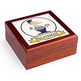 3dRose Funny Worlds Greatest Policeman Occupation Job Cartoon Jewelry Box 7 x 7 inch with 4 inch tile