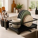 La Moustache - Escurreplatos de Acero | 40×30,5×12,5 cm | Drenaje Automático...