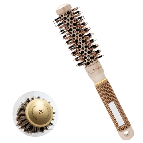 Escova de Cabelo Termica Profissional Ceramica Tehrmal Ionica Cerdas Javali Nylon Multiactive 25mm
