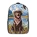 Labrador Dog Duck Hunting 17 Inch Backpack Classic Travel Daypack with Adjustable Shoulder Straps for Men Women