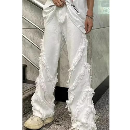 Men Denim Jeans Straight Leg Slim Fit Vintage Street Hip Hop Casual Stylish Long Pants Street Outfit2