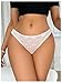 SHENHE Women's Sheer Mesh Panties Sexy Criss Cross Cutout Bow Lace Thongs See Through G String Panties Underwear White X-Large