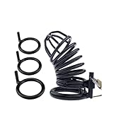 Men's Stainless Steel Skeleton Exercise Cage (Includes 3 Sizes) (Black Color)