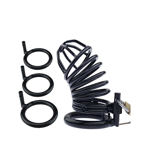 Men's Stainless Steel Skeleton Exercise Cage (Includes 3 Sizes) (Black Color)