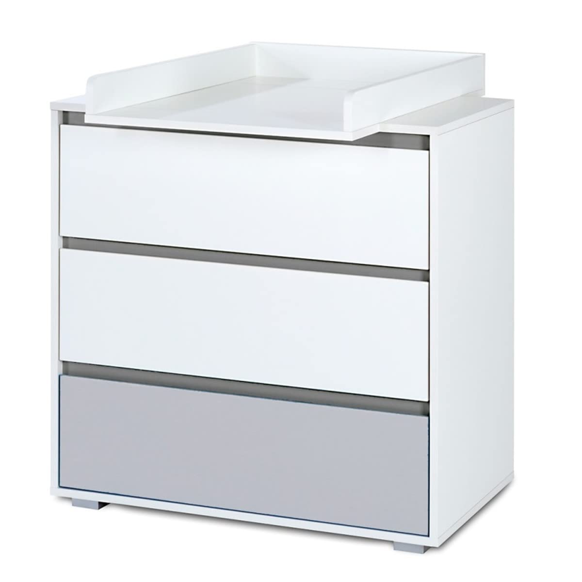 DALIA - Cómoda para bebé con cambiador extraíble y 3 cajones, color blanco