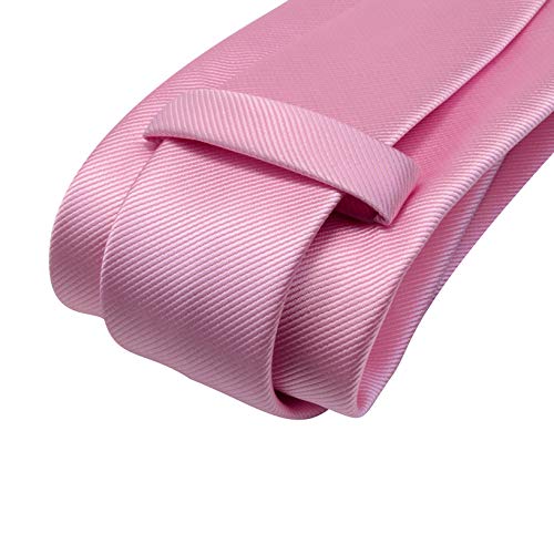 Image of GUSLESON 3.15 inch(8cm) Solid Color Necktie and Pocket Square Cufflinks Sets For Men + Gift Box