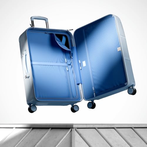 Image of DELSEY PARIS Chatelet Air 2.0, 28 Inch Checked Suitcase, Light Blue